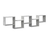 vidaXL Estantería cubo de pared 5 compartimentos madera gris hormigón flotante