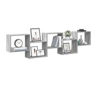 vidaXL Estante cubo de pared 5 compartimentos madera gris Sonoma