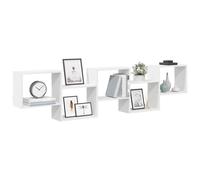 vidaXL Estante cubo de pared 5 compartimentos madera ingeniería Blanco flotante
