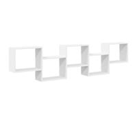 vidaXL Estante cubo de pared 5 compartimentos madera ingeniería Blanco flotante