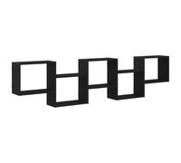 vidaXL Estante Cubo de Pared 5 Compartimentos Madera ingeniería Negro