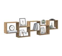 vidaXL Estante Cubo de Pared 5 Compartimentos Madera Roble Artisan, Estante Cubo Flotante, estantería Caja Flotante, Estante Cubo Colgante