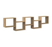vidaXL Estante Cubo de Pared 5 Compartimentos Madera Roble Artisan, Estante Cubo Flotante, estantería Caja Flotante, Estante Cubo Colgante