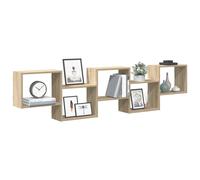 vidaXL Estante cubo de pared 5 compartimentos madera roble Sonoma