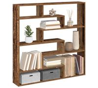 vidaXL Estante cubo de pared 7 compartimentos madera envejecida