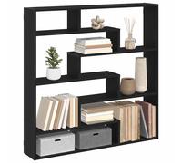 vidaXL Estante cubo de pared 7 compartimentos madera ingeniería negro