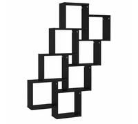 vidaXL Estante Cubo de Pared Madera contrachapada Negro 90x15x119 cm