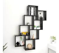 vidaXL Estante cubo de pared madera contrachapada negro 90x15x119 cm