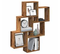 vidaXL Estante cubo de pared madera ingeniería envejecida 78x15x93 cm