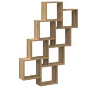 vidaXL Estantería cubo de pared Madera ingeniería Roble 90x15x119,5 cm