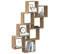 vidaXL Estante cubo de pared madera ingeniería roble 90x15x119,5 cm