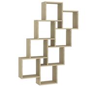 vidaXL Estante Cubo de Pared Repisa Flotante Balda Salón Sala de Estar Estudio Exhibición Colgante Decoración Contrachapada Roble Sonoma 90x15x119 cm