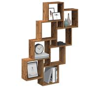 vidaXL Estante cubo pared madera ingeniería envejecida 90x15x119,5 cm