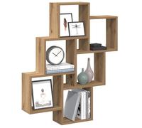 vidaXL Estante cubo pared madera ingeniería roble artisan 78x15x93 cm