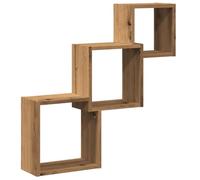 vidaXL Estante Cubos Pared Madera ingeniería Roble Artisan 68x15x68 cm, estantería de Pared, estantería Flotante, Armario de Pared, Estante de Pared