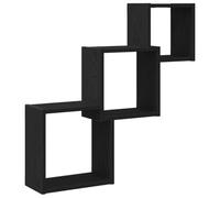vidaXL Estante Cubos Pared Madera ingeniería Roble Negro 68x15x68 cm, Estante de Pared cúbico, Unidad de Almacenamiento cúbico, Organizador cúbico