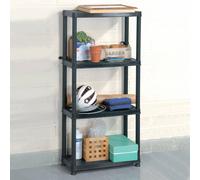 vidaXL Estante de almacenaje 4 niveles negro plástico 61x30,5x130 cm
