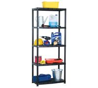 vidaXL Estante de almacenaje 5 niveles negro plástico 71x38x170 cm