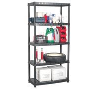 vidaXL Estante de almacenaje 5 niveles negro plástico 85x40x185 cm