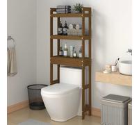 vidaXL Estante de baño madera maciza de pino marrón miel 63x26x171 cm