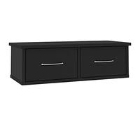vidaXL Estantería de pared con cajones contrachapada 60x26x18,5 cm Negro