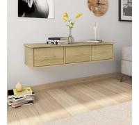 vidaXL Estante de cajones para pared contrachapada roble 88x26x18,5cm