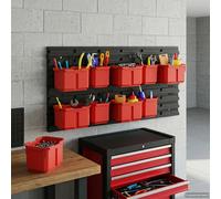 vidaXL Estante de contenedor Manual Negro y rojo 77,5 x 2 x 39 cm PP