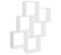 vidaXL Estante de Cubo de Pared Estantería Colgante CD Libros Coleccionables Fotos Premios Adornos Decoración Librerías Hogar Contrachapada Blanco