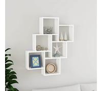 vidaXL Estante de cubo de pared madera contrachapada blanco 78x15x93cm