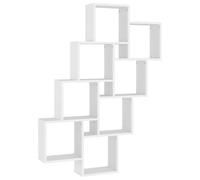 vidaXL Estante de Cubo de Pared Repisa Flotante Balda Estantería Salón Sala de Estar Exhibición Colgante Decoración Contrachapada Blanco 90x15x119 cm