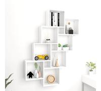 vidaXL Estante de cubo de pared Repisa flotante Contrachapada blanco 90x15x119 cm