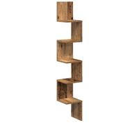 vidaXL Estante de esquina de pared ingeniería envejecida 20x20x127,5 cm