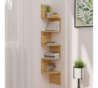 vidaXL Estante de esquina de pared madera ingeniería roble 19x19x123cm