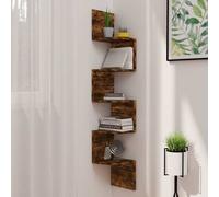 vidaXL Estante de esquina de pared madera ingeniería roble ahumado