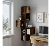 vidaXL Estante de Esquina de Pared Roble Ahumado 48 x 48 x 120 cm