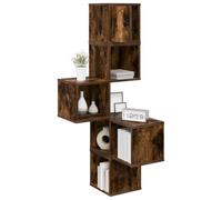 vidaXL Estante de Esquina de Pared Roble Ahumado 48 x 48 x 120 cm