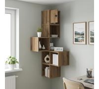vidaXL Estante de Esquina de Pared Roble artisan 48 x 48 x 120 cm