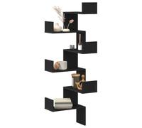vidaXL Estante esquinero de pared rectangular – Diseño moderno – Roble/Negro 45x45x147 cm