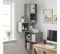 vidaXL Estante de Esquina de Pared Sonoma Gris 48 x 48 x 120 cm