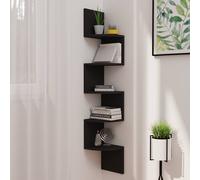 vidaXL Estante de esquina pared madera ingeniería negro 19x19x123 cm