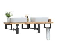 vidaXL Estante de lavabo de pared acero y madera maciza de acacia