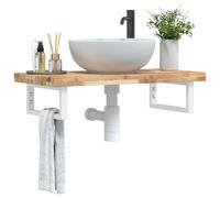 vidaXL Estante de lavabo de pared acero y madera maciza de acacia