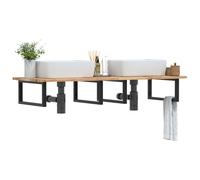 vidaXL Estante de lavabo de pared acero y madera maciza de acacia