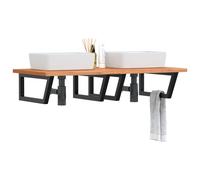 vidaXL Estante de lavabo de pared de acero y madera maciza de haya