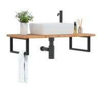 vidaXL Estante de lavabo de pared de acero y madera maciza de roble