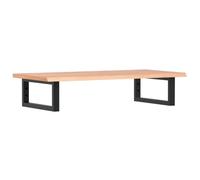 vidaXL Estante de lavabo de pared – Acero y madera maciza de roble – Marrón y negro