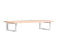 vidaXL Estante de lavabo de pared flotante – Acero y madera maciza de roble, organizador compacto