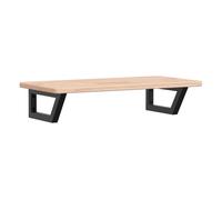 Vidaxl estante de lavabo de pared de acero y madera maciza de roble