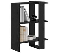 vidaXL Estante de libros 2 niveles 52 x 25 x 71,5 cm Roble Negro