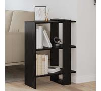 vidaXL Estante de libros 2 niveles 52 x 25 x 71,5 cm Roble Negro